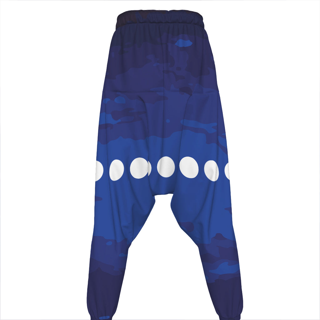 Starry Sky Lunar Phase Print Hammer Pants