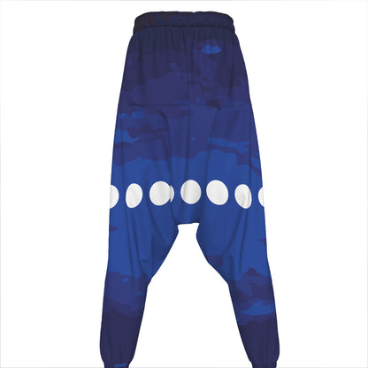 Starry Sky Lunar Phase Print Hammer Pants