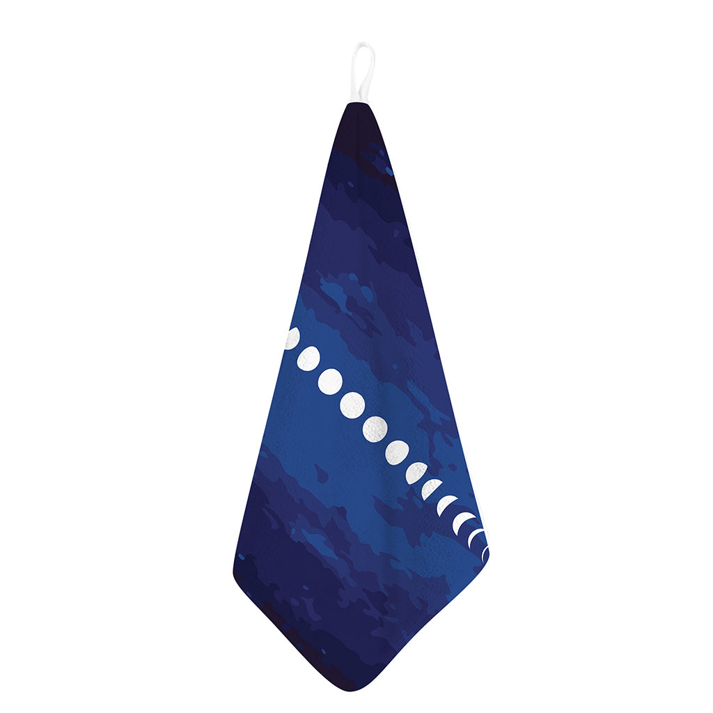 Starry Sky Lunar Phase Print Hand Towel