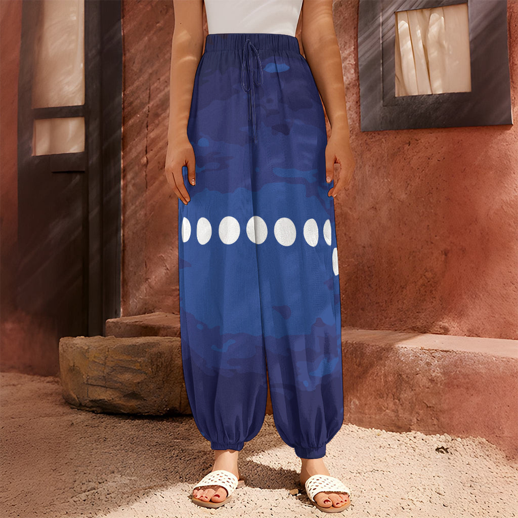 Starry Sky Lunar Phase Print Harem Pants