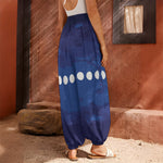 Starry Sky Lunar Phase Print Harem Pants