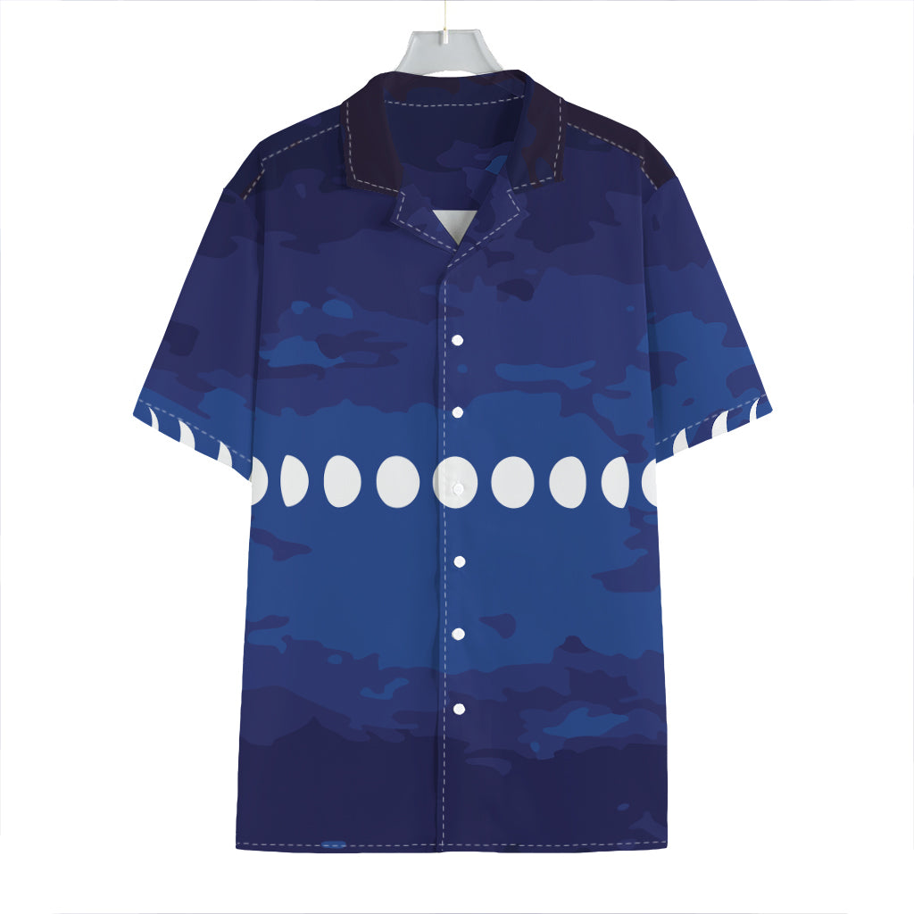 Starry Sky Lunar Phase Print Hawaiian Shirt