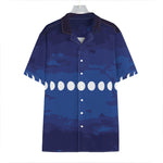 Starry Sky Lunar Phase Print Hawaiian Shirt
