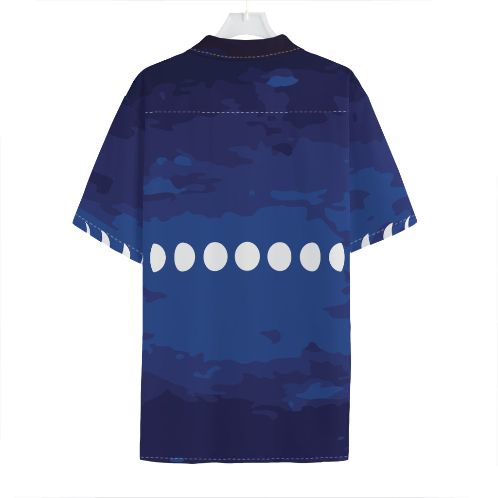 Starry Sky Lunar Phase Print Hawaiian Shirt