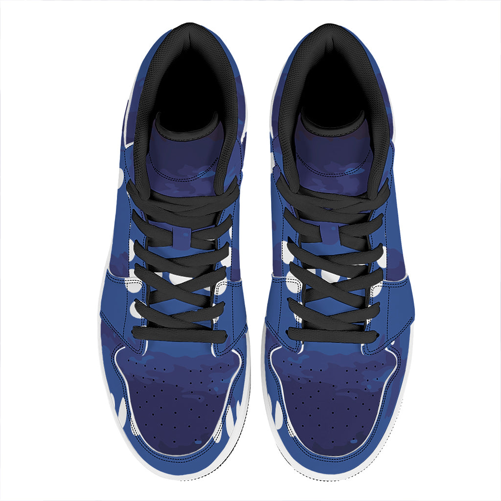 Starry Sky Lunar Phase Print High Top Leather Sneakers