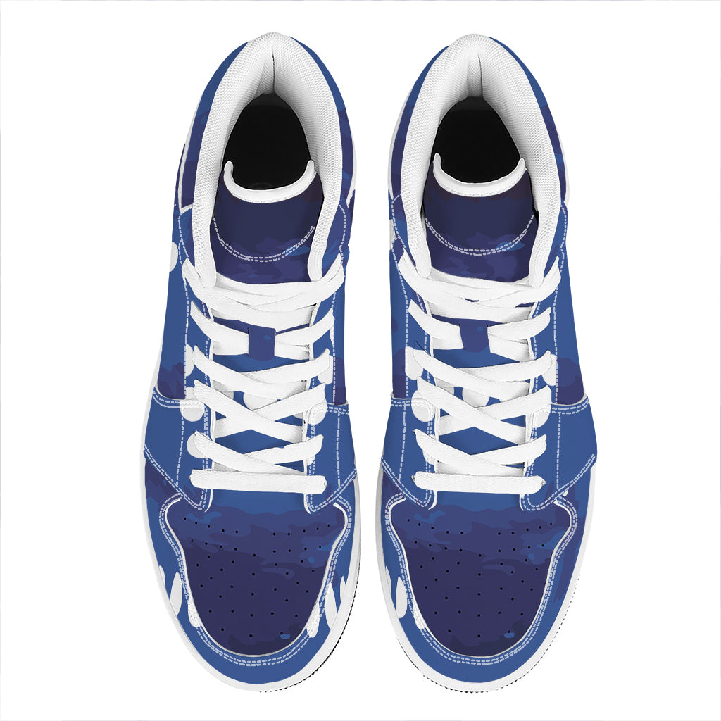 Starry Sky Lunar Phase Print High Top Leather Sneakers
