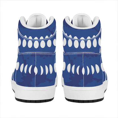 Starry Sky Lunar Phase Print High Top Leather Sneakers