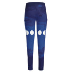Starry Sky Lunar Phase Print High-Waisted Pocket Leggings