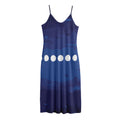 Starry Sky Lunar Phase Print Jersey Midi Cami Dress