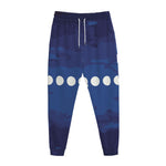 Starry Sky Lunar Phase Print Jogger Pants