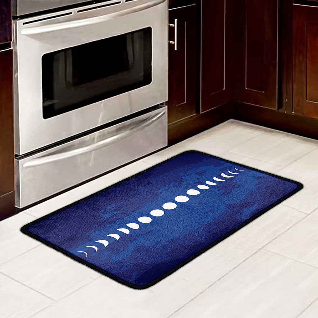 Starry Sky Lunar Phase Print Kitchen Mat