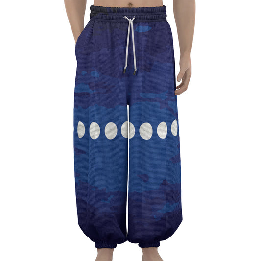 Starry Sky Lunar Phase Print Lantern Pants