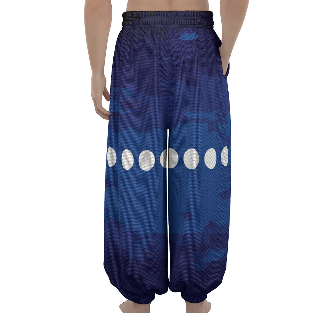 Starry Sky Lunar Phase Print Lantern Pants
