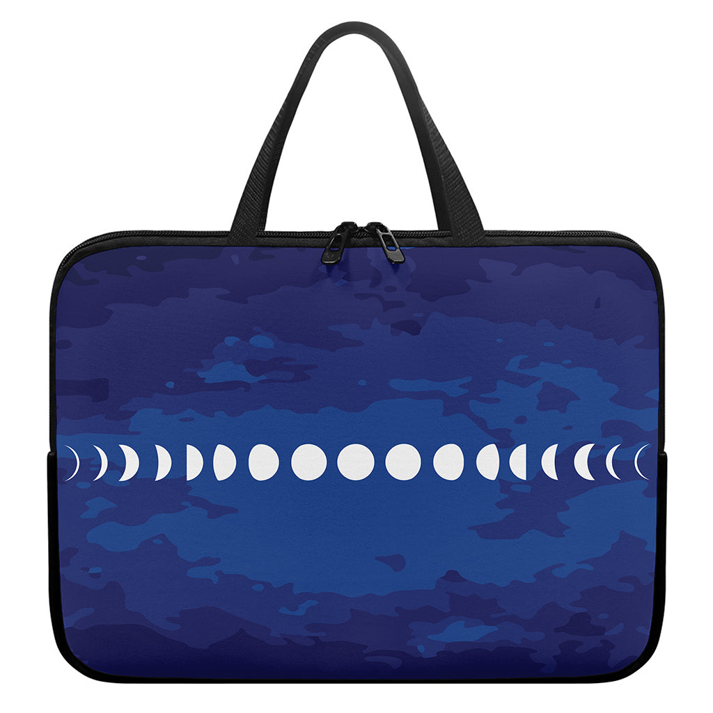 Starry Sky Lunar Phase Print Laptop Sleeve With Handle