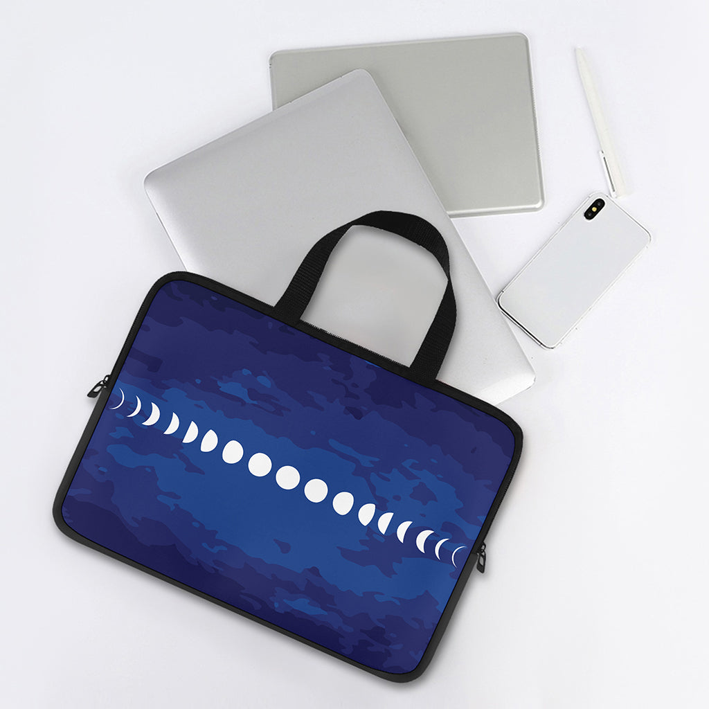 Starry Sky Lunar Phase Print Laptop Sleeve With Handle