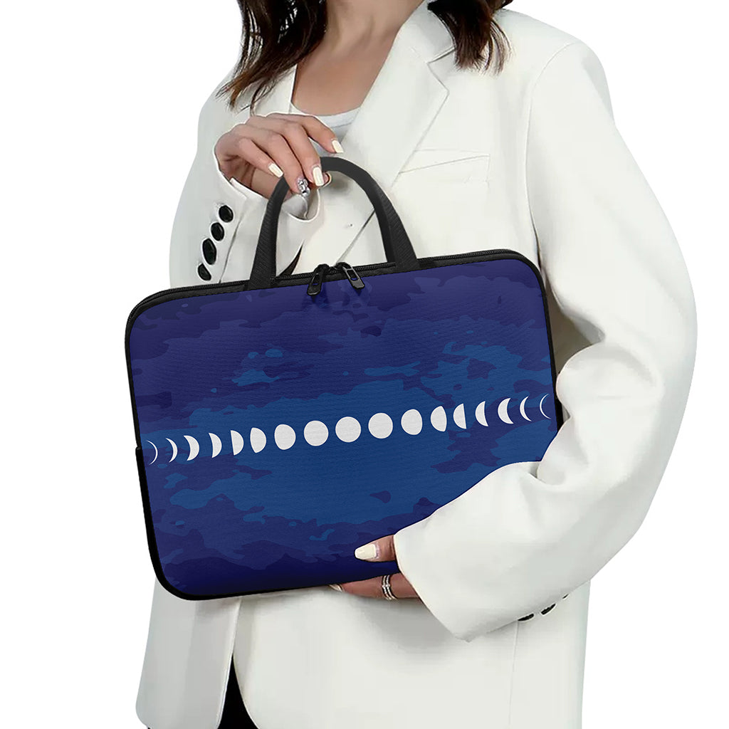 Starry Sky Lunar Phase Print Laptop Sleeve With Handle
