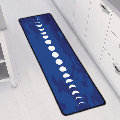 Starry Sky Lunar Phase Print Long Kitchen Mat