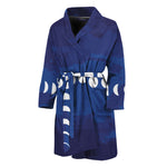 Starry Sky Lunar Phase Print Men's Bathrobe