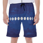 Starry Sky Lunar Phase Print Men's Beach Shorts