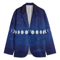 Starry Sky Lunar Phase Print Men's Blazer
