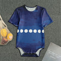 Starry Sky Lunar Phase Print Men's Bodysuit