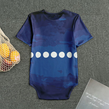 Starry Sky Lunar Phase Print Men's Bodysuit