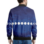 Starry Sky Lunar Phase Print Men's Bomber Jacket