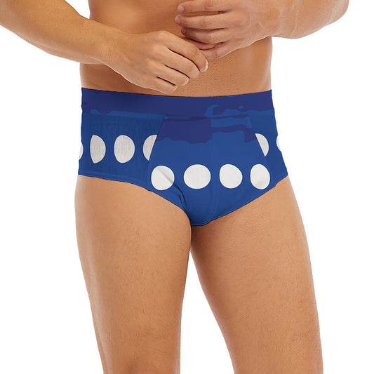 Starry Sky Lunar Phase Print Men's Briefs
