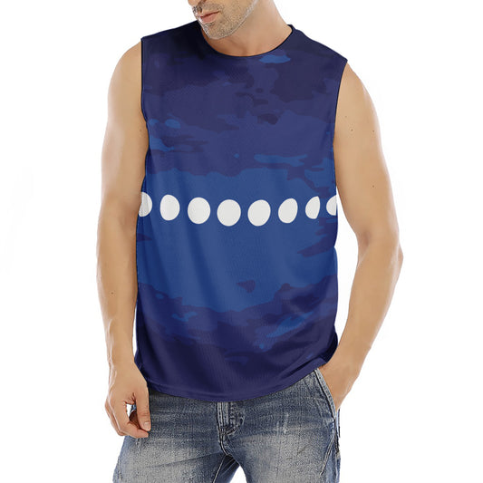 Starry Sky Lunar Phase Print Men's Fitness Tank Top