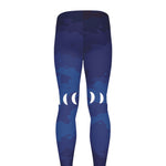 Starry Sky Lunar Phase Print Men's leggings