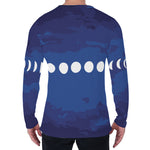 Starry Sky Lunar Phase Print Men's Long Sleeve T-Shirt