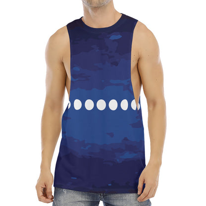 Starry Sky Lunar Phase Print Men's Muscle Tank Top