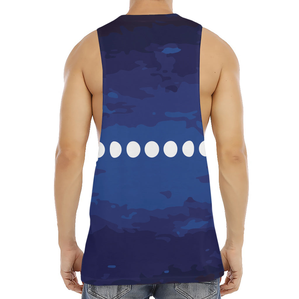 Starry Sky Lunar Phase Print Men's Muscle Tank Top