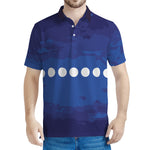 Starry Sky Lunar Phase Print Men's Polo Shirt