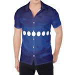 Starry Sky Lunar Phase Print Men's Shirt