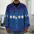 Starry Sky Lunar Phase Print Men's Shirt Jacket