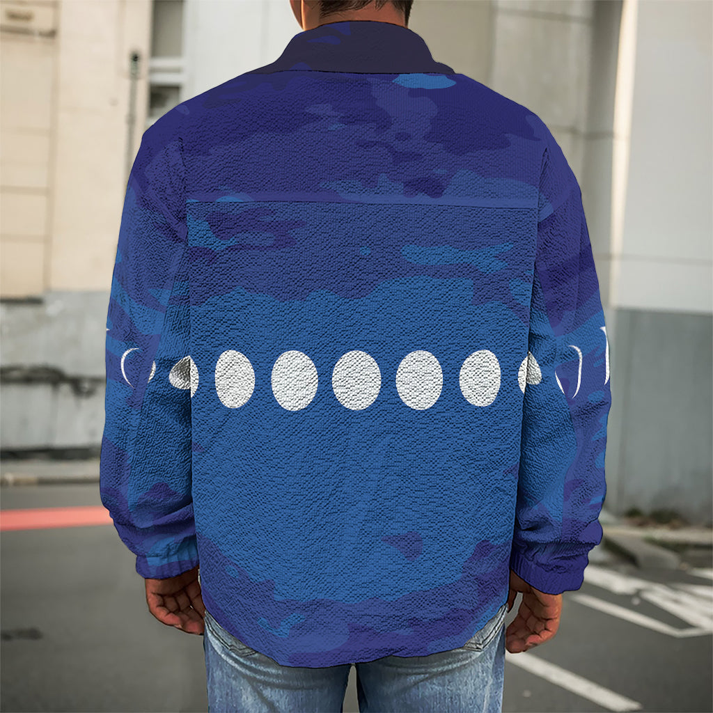 Starry Sky Lunar Phase Print Men's Shirt Jacket