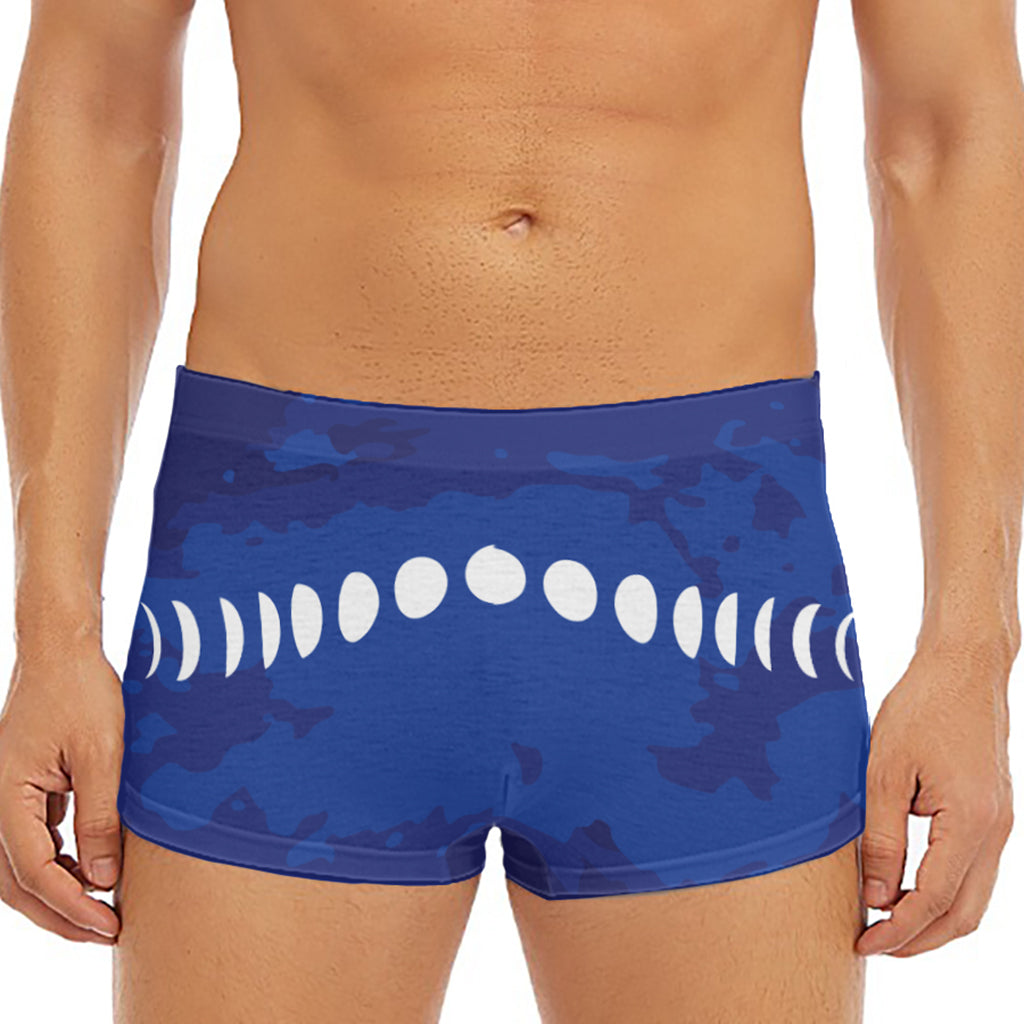 Starry Sky Lunar Phase Print Men's Short Boxer Briefs