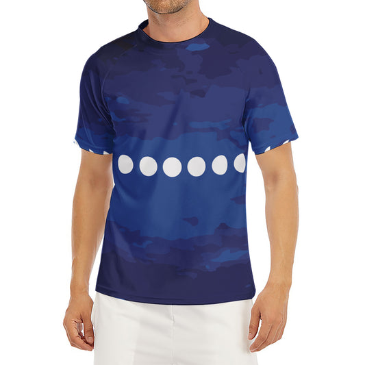 Starry Sky Lunar Phase Print Men's Short Sleeve Rash Guard