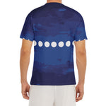 Starry Sky Lunar Phase Print Men's Short Sleeve Rash Guard
