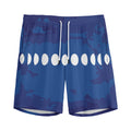 Starry Sky Lunar Phase Print Men's Athletic Shorts