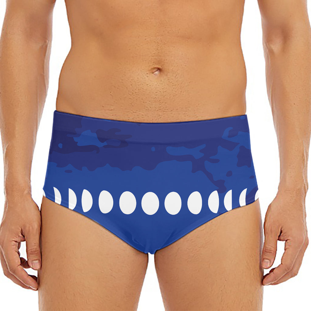 Starry Sky Lunar Phase Print Men's Triangle Swim Briefs
