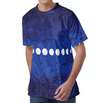 Starry Sky Lunar Phase Print Men's Velvet T-Shirt