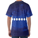 Starry Sky Lunar Phase Print Men's Velvet T-Shirt