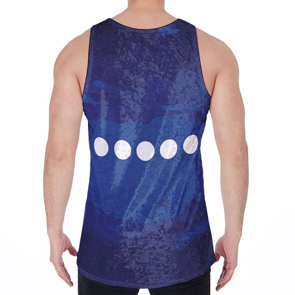 Starry Sky Lunar Phase Print Men's Velvet Tank Top