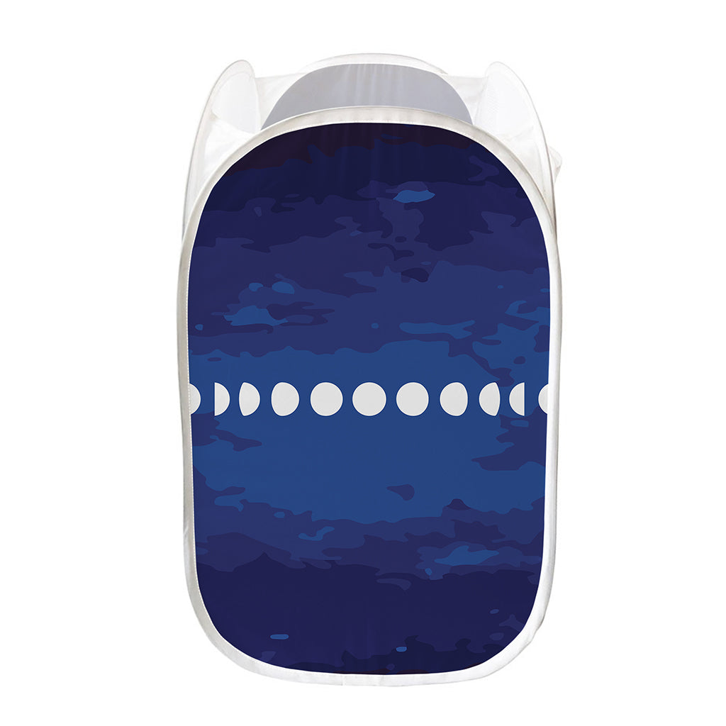 Starry Sky Lunar Phase Print Mesh Laundry Hamper