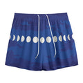 Starry Sky Lunar Phase Print Mesh Shorts