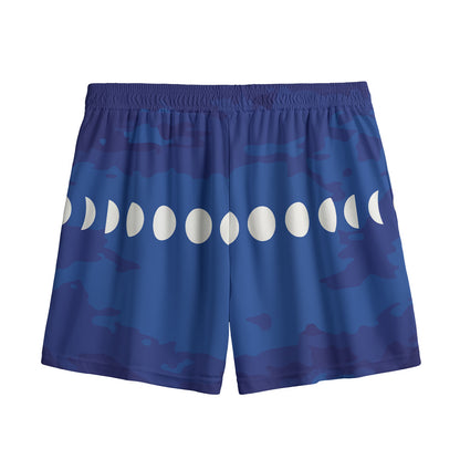 Starry Sky Lunar Phase Print Mesh Shorts