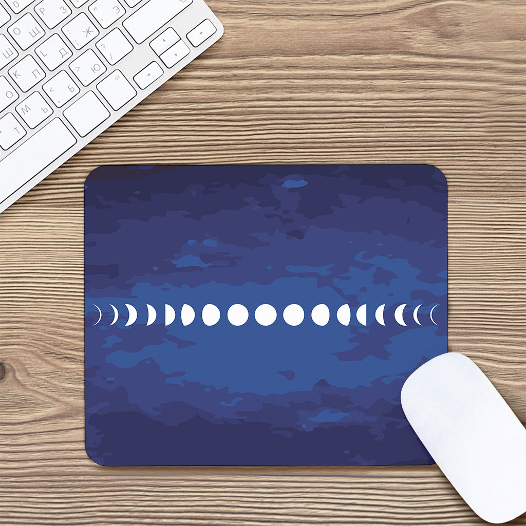 Starry Sky Lunar Phase Print Mouse Pad