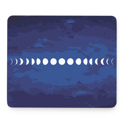 Starry Sky Lunar Phase Print Mouse Pad